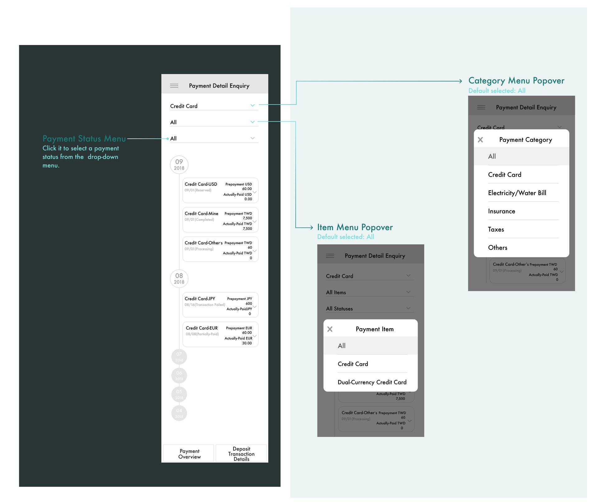 Key Screen Wireframe - Version B
