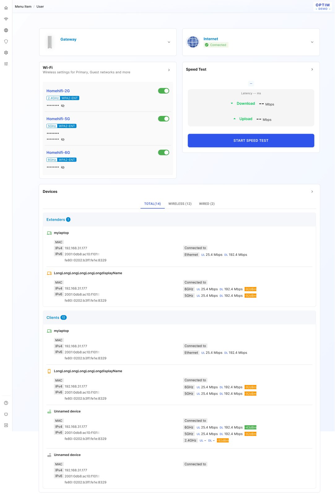 Home device list