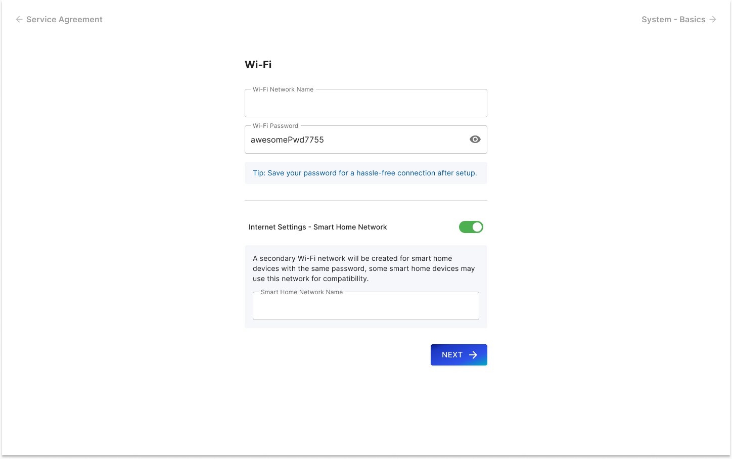 Setup wizard enhancement