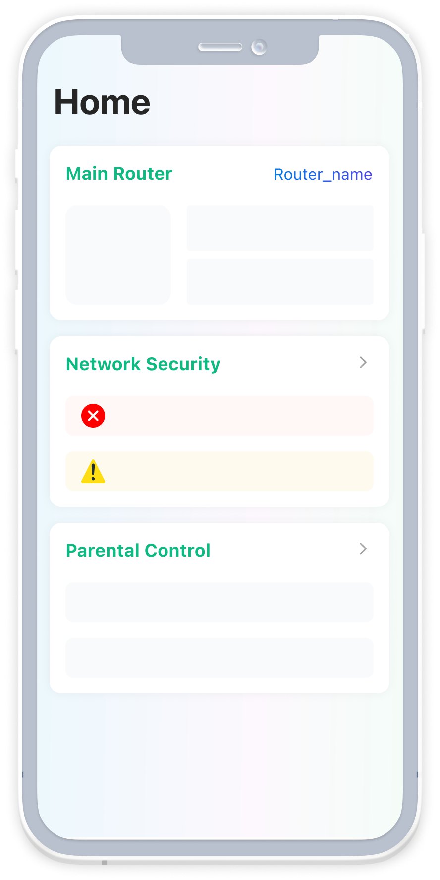 <b>The homepage</b><br>offers an overview of the most important information that Sue really cares about, which also allows her to quickly learn the situation of her entire network. With just one or two steps, she can navigate to the corresponding screen, making the troubleshooting process much easier.