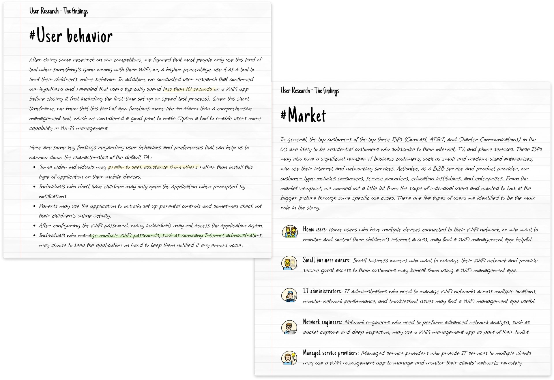 Excerpt from the User Research Brief