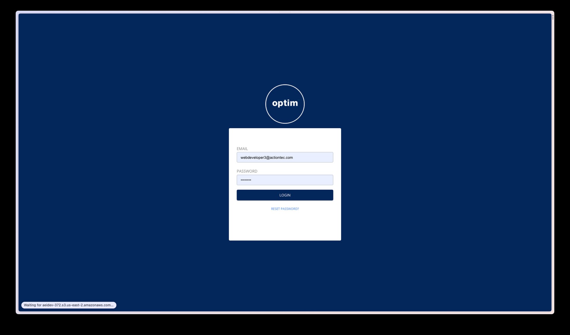 Current login page